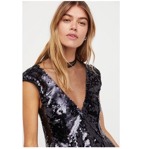 Free people Coachella Dance Till Dawn Black sequin dress Sz.XS - Picture 4 of 16